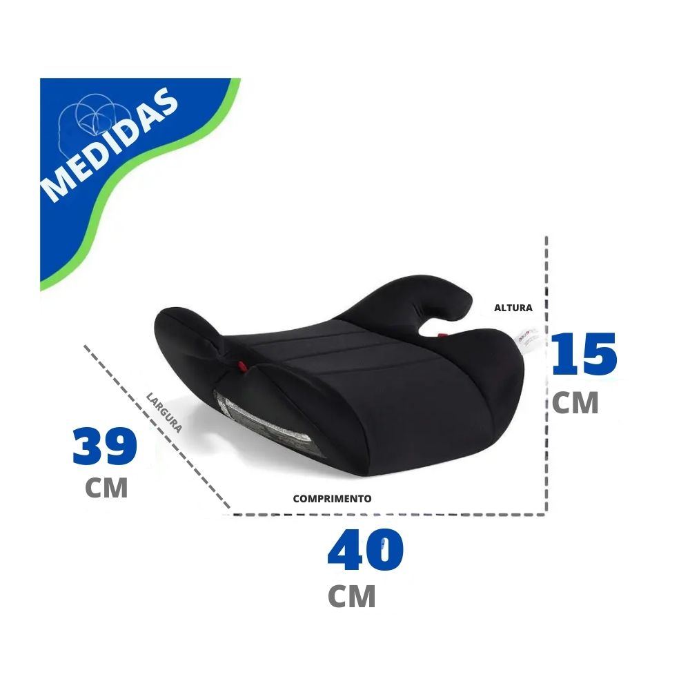 Assento De Carro Infantil Elevação Fit Up Preto Replay Kids - Imagem 5