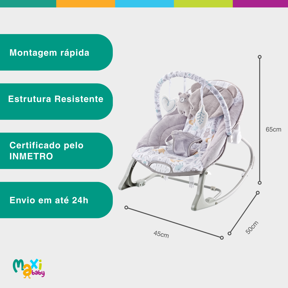 Cadeira de Descanso Bebê Musical FunTime Teddy CZ Maxi Baby - Imagem 7