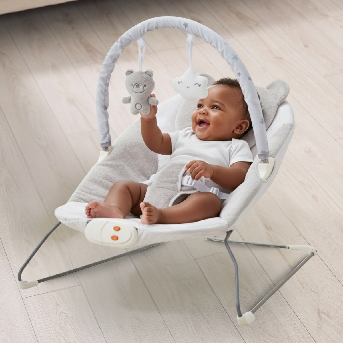Cadeira Descanso Bebê Musical Polar Skyline Cinza Maxi Baby - Imagem 2