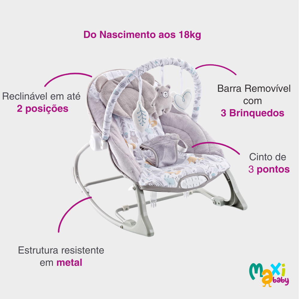 Cadeira de Descanso Bebê Musical FunTime Teddy CZ Maxi Baby - Imagem 5