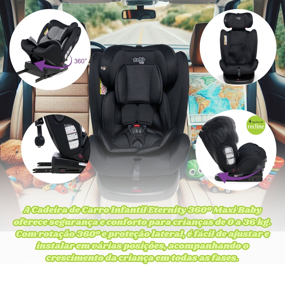 Cadeira de Carro Infantil 0 a 36Kg Eternity 360º Maxi Baby - Imagem 11