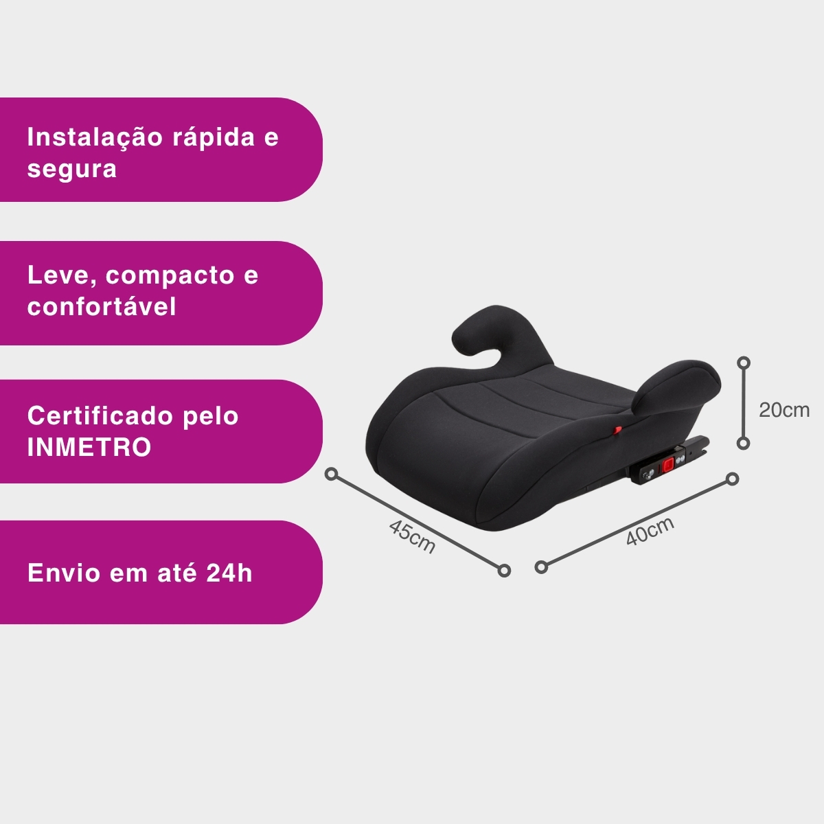Assento De Carro Infantil Isofix Fix Fit Preto Replay Kids - Imagem 7