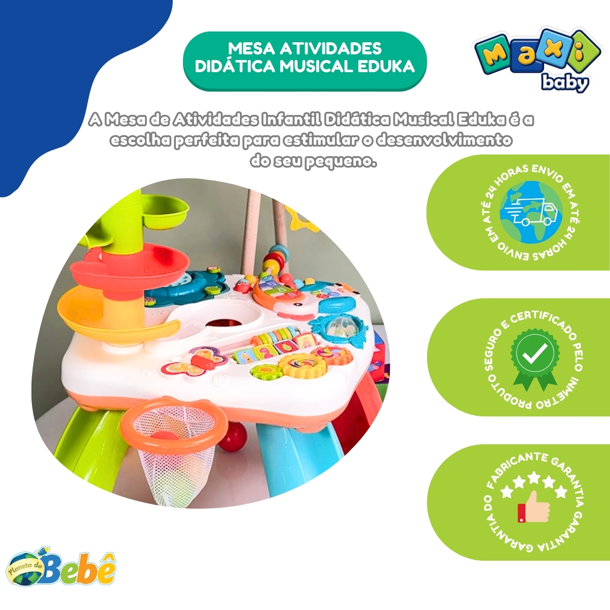 Mesa Atividades Infantil Didática Musical Eduka - Maxi Baby - Imagem 9