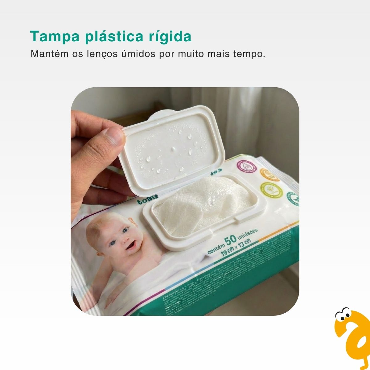 Toalha Lenço Umedecido Hipoalergênico Bebê 50un Maxi Baby - Imagem 7