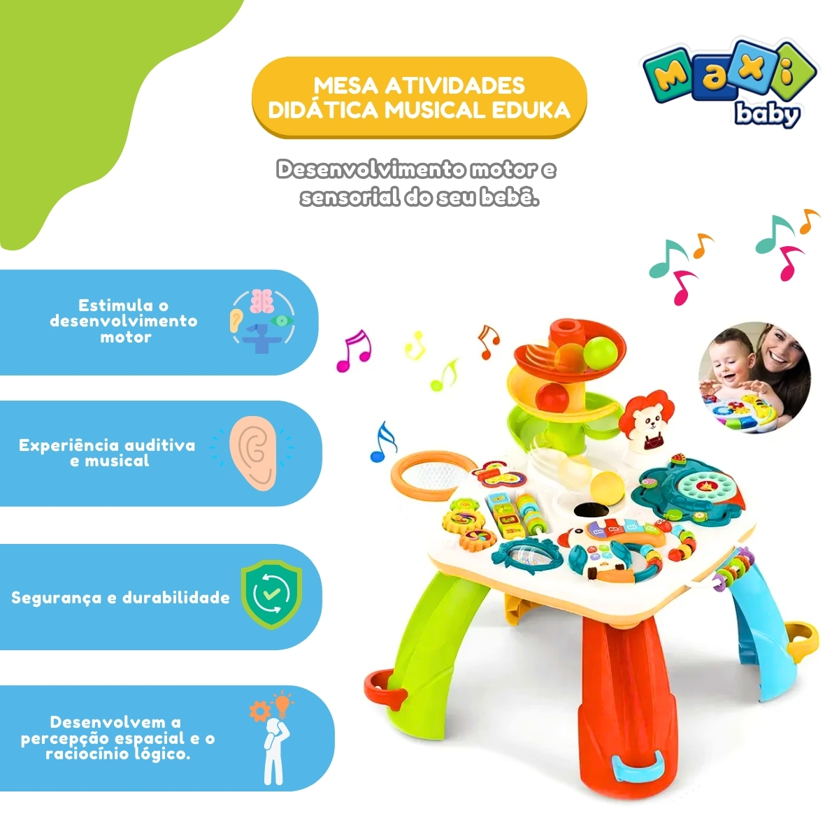 Mesa Atividades Infantil Didática Musical Eduka - Maxi Baby - Imagem 5