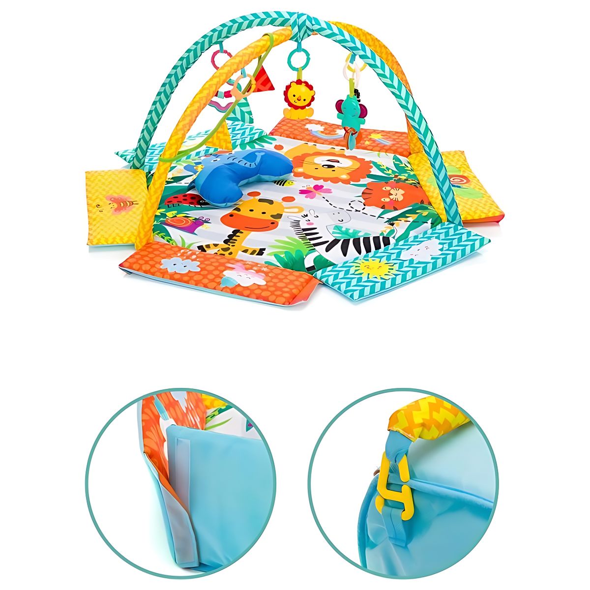 Tapete Ginásio Com Bolinhas Para Bebê Party Azul Maxi Baby - Imagem 11