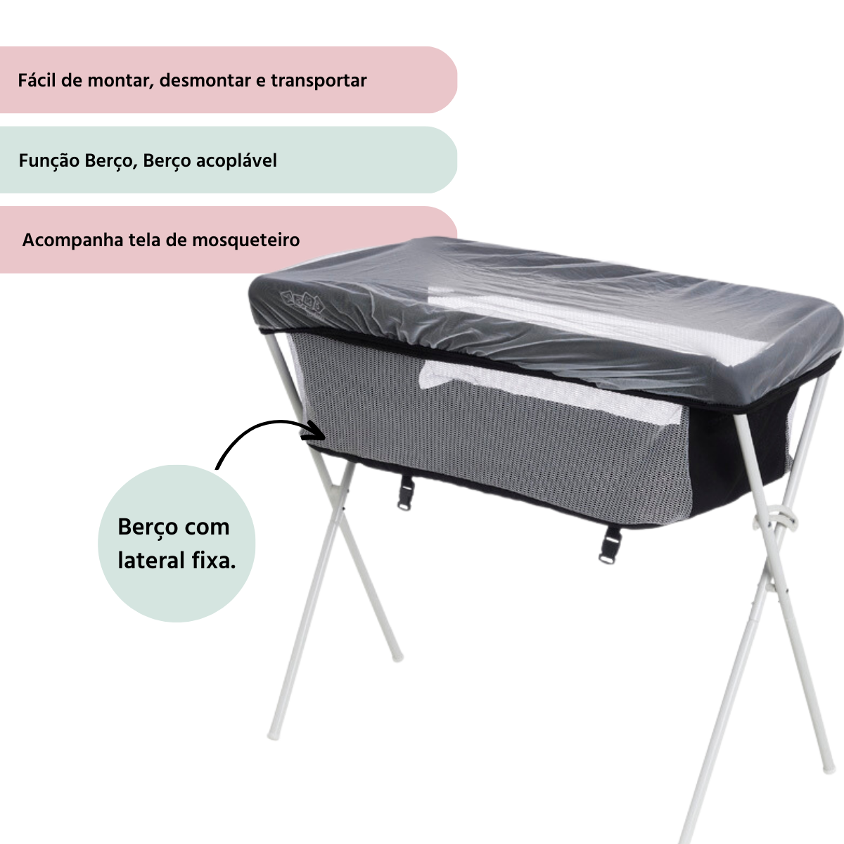 Berço Portátil Para Bebê Co-Leito Até 9kgs Snuggle Maxi Baby - Imagem 4