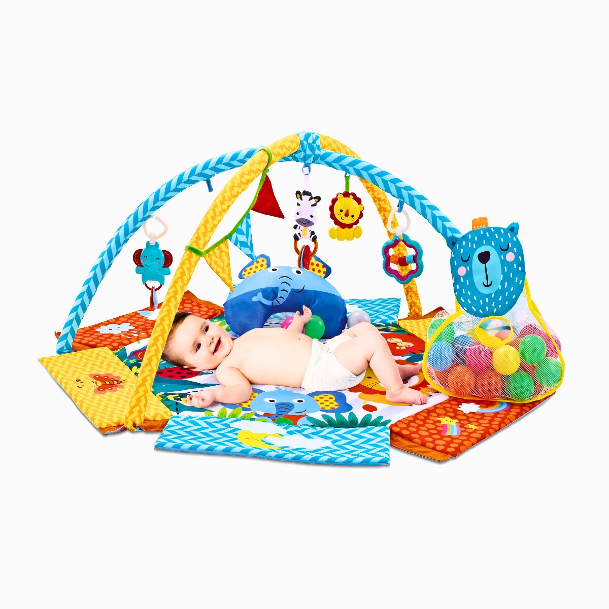 Tapete Ginásio Com Bolinhas Para Bebê Party Azul Maxi Baby - Imagem 6