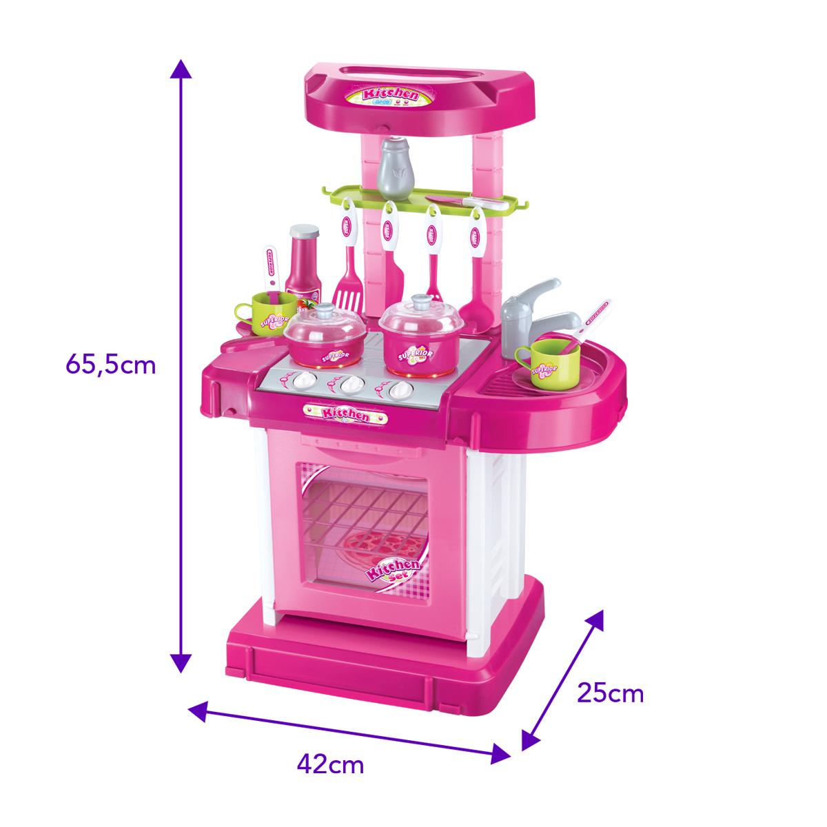 Cozinha Infantil Brinquedo C/ Som e Luz Princess Replay Kids - Imagem 7