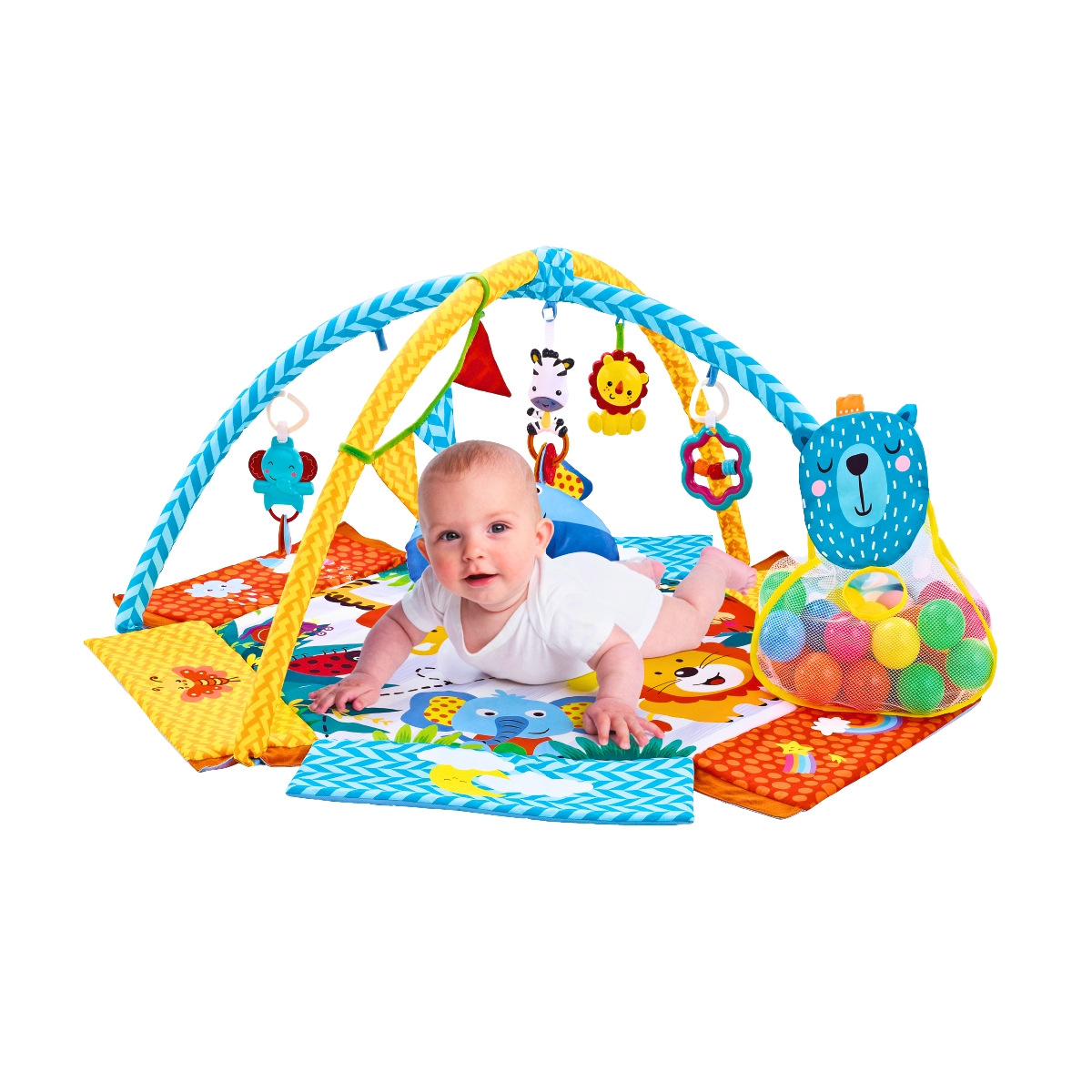 Tapete Ginásio Com Bolinhas Para Bebê Party Azul Maxi Baby - Imagem 3