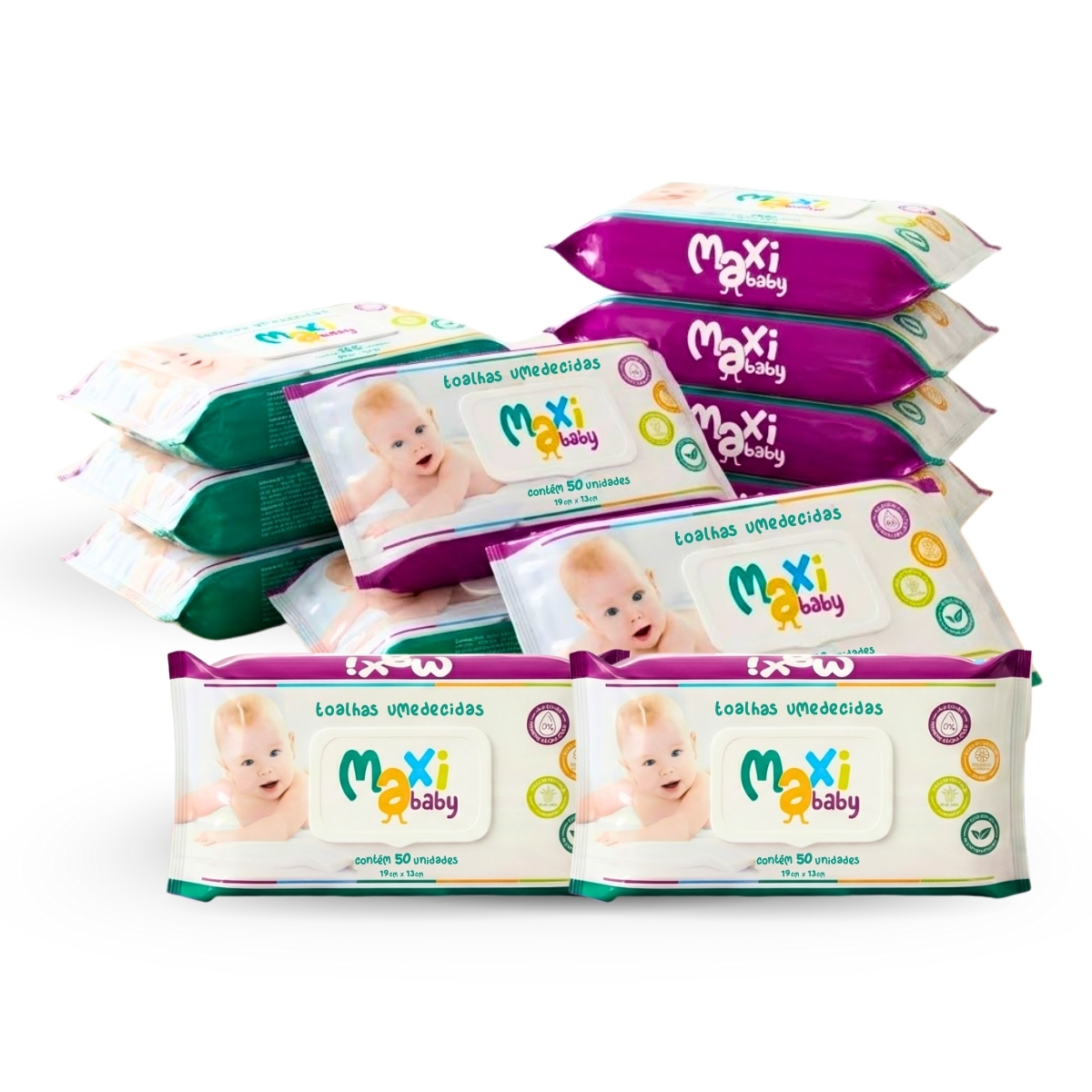 Kit 12 Toalhas Umedecidas Hipoalergênico 50un Cada Maxi Baby - Imagem 9