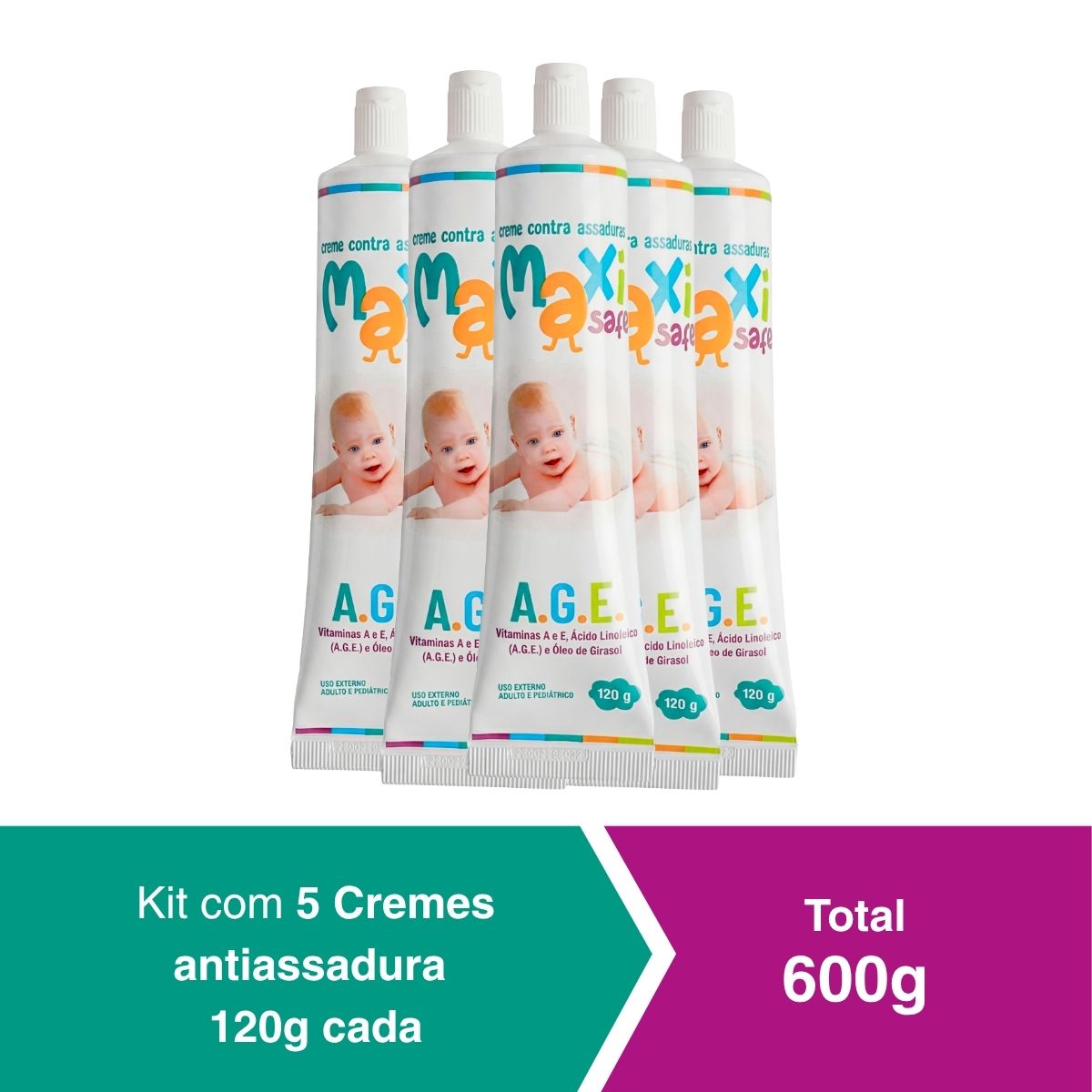 KIT Creme Pomada de Assadura Vit AGE 120g Cada Maxi Baby - Imagem 4