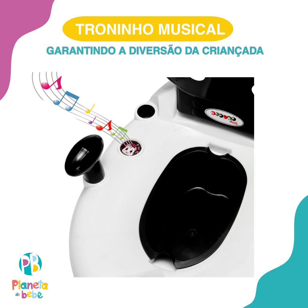 Troninho Penico Infantil Musical Desfralde Zebra Replay Kids - Imagem 4