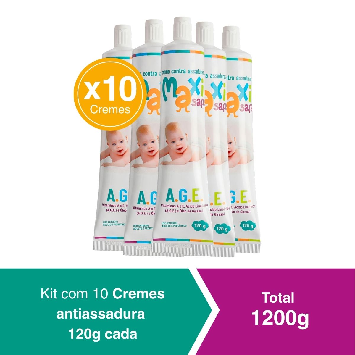 KIT Creme Pomada de Assadura Vit AGE 120g Cada Maxi Baby - Imagem 5