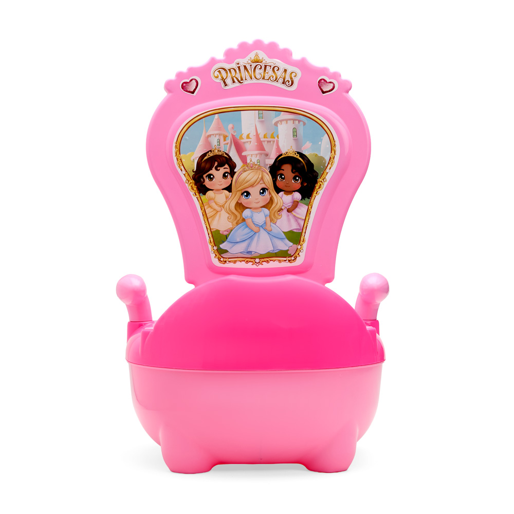 Troninho Penico Infantil Musical Princesas Rosa Maxi Baby - Imagem 6