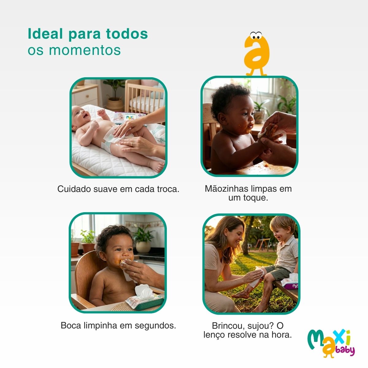 Toalha Lenço Umedecido Hipoalergênico Bebê 50un Maxi Baby - Imagem 5