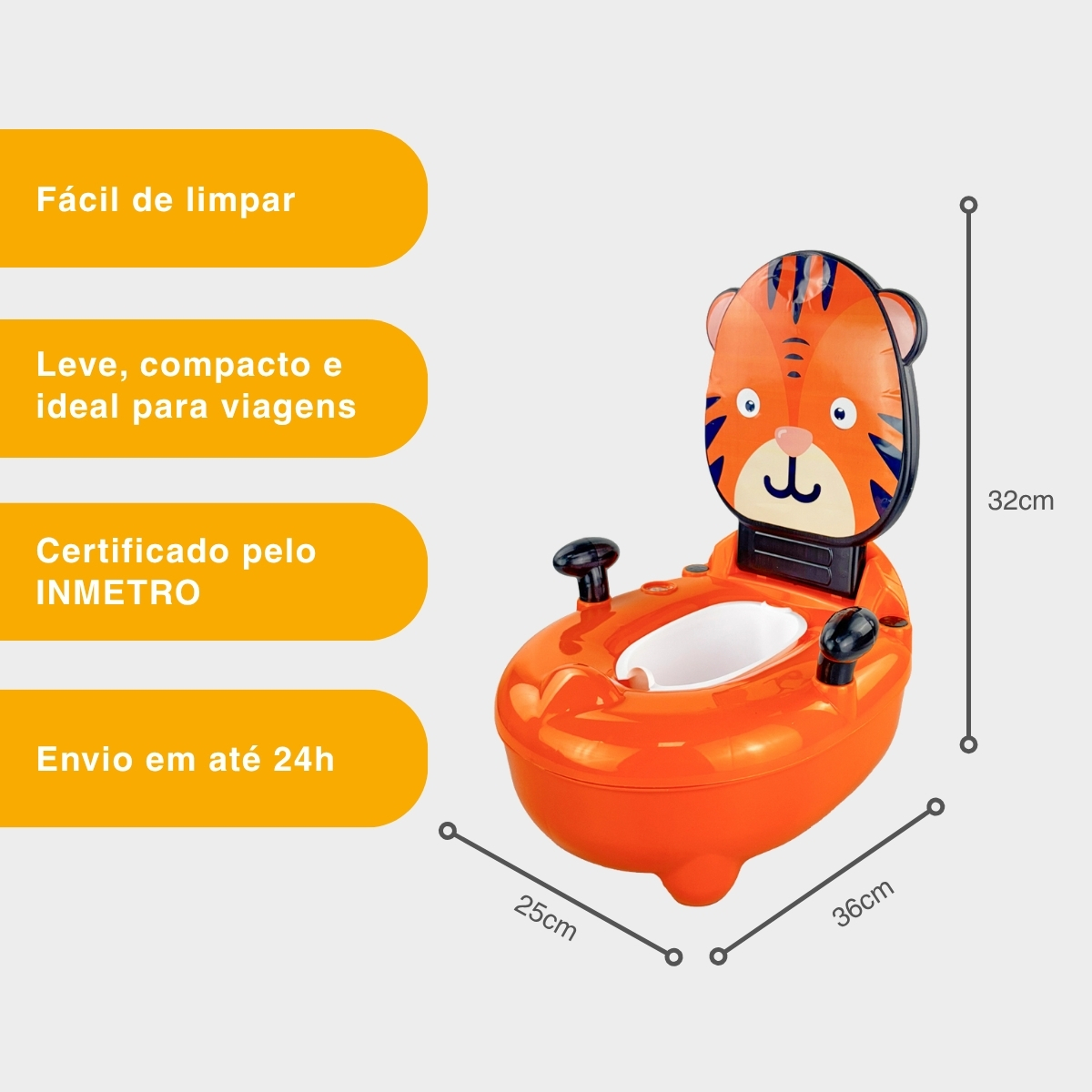 Troninho Penico Infantil Musical Desfralde Tigre Replay Kids - Imagem 7
