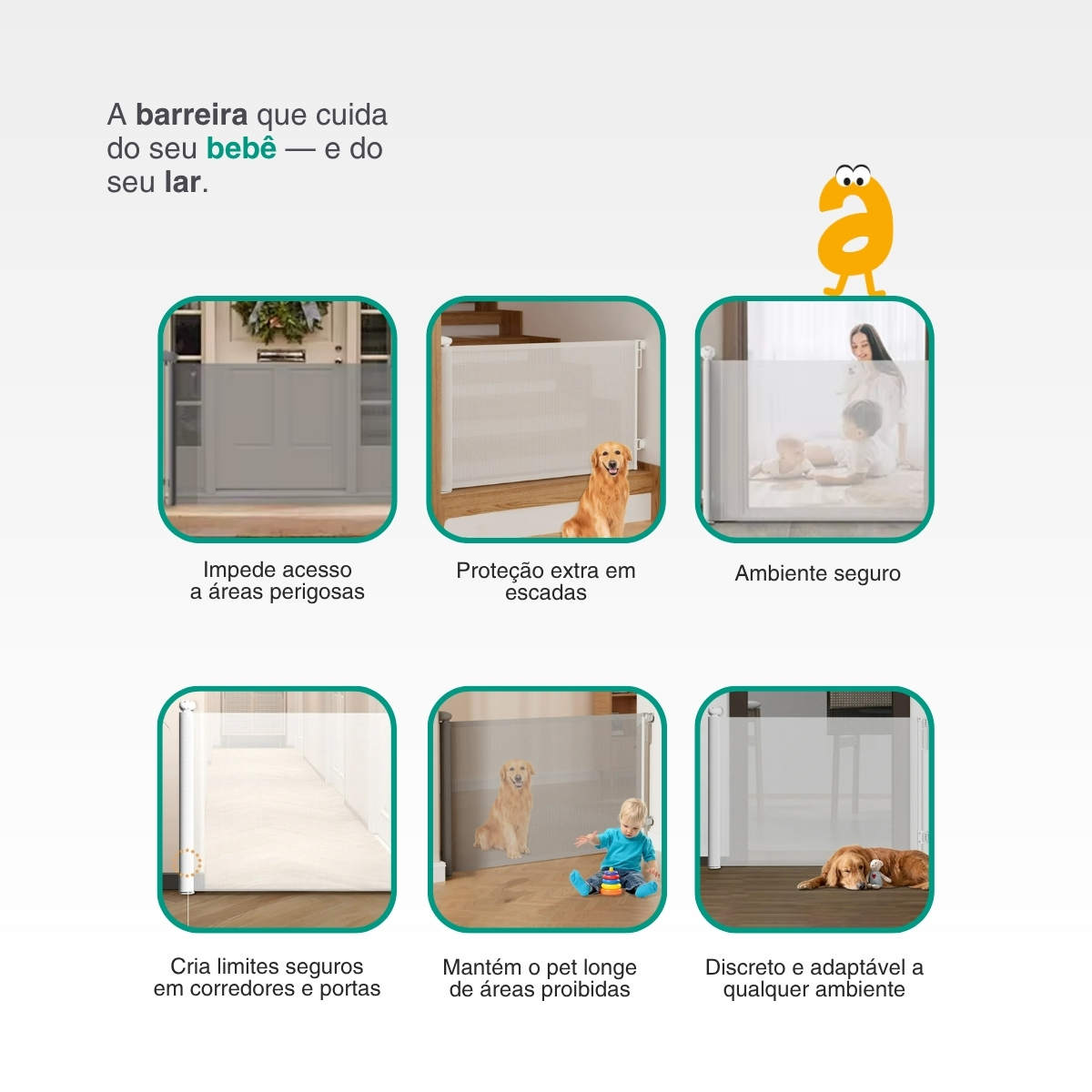 Portão de Segurança Tela Retrátil Infantil 140cm Maxi Baby - Imagem 5