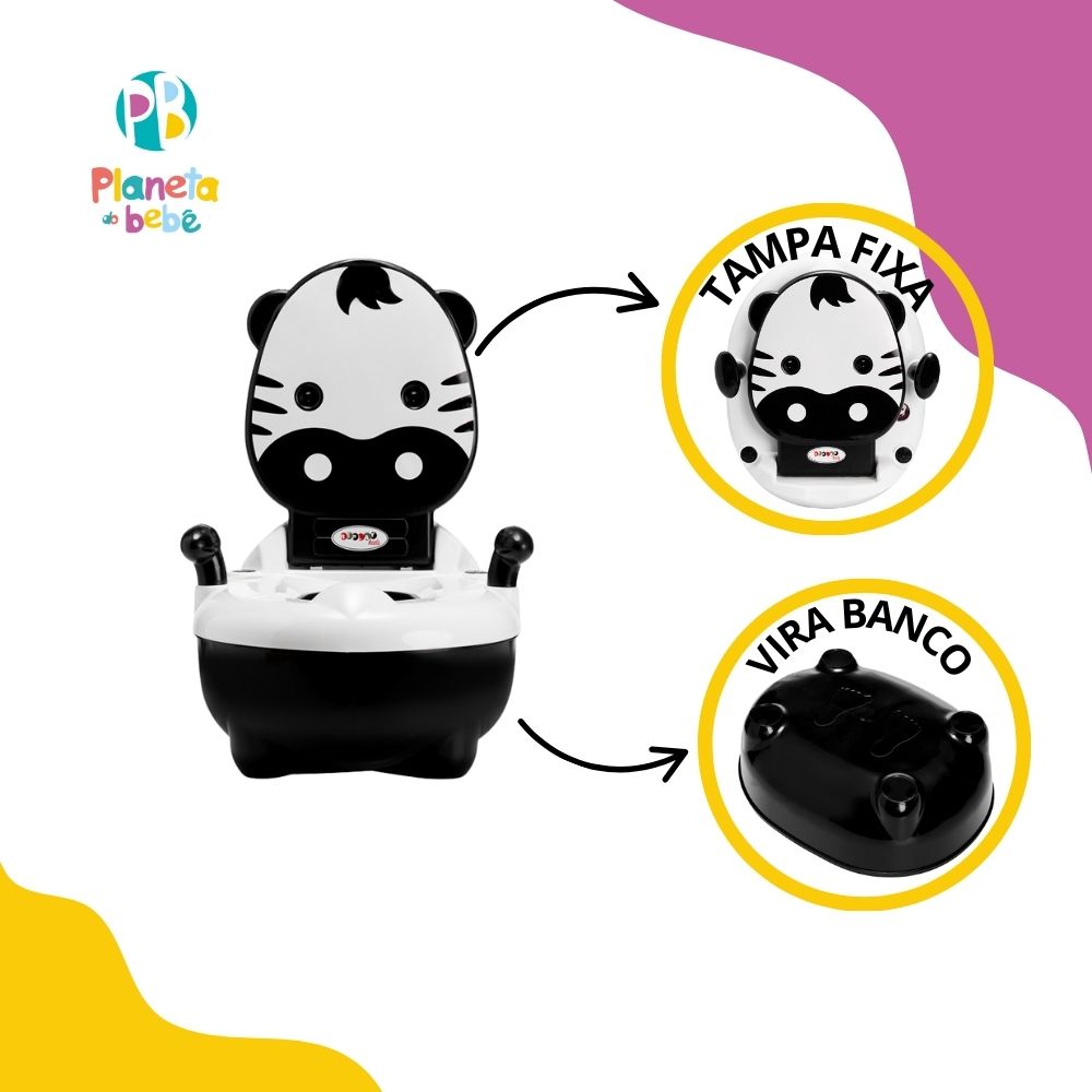 Troninho Penico Infantil Musical Desfralde Zebra Replay Kids - Imagem 2