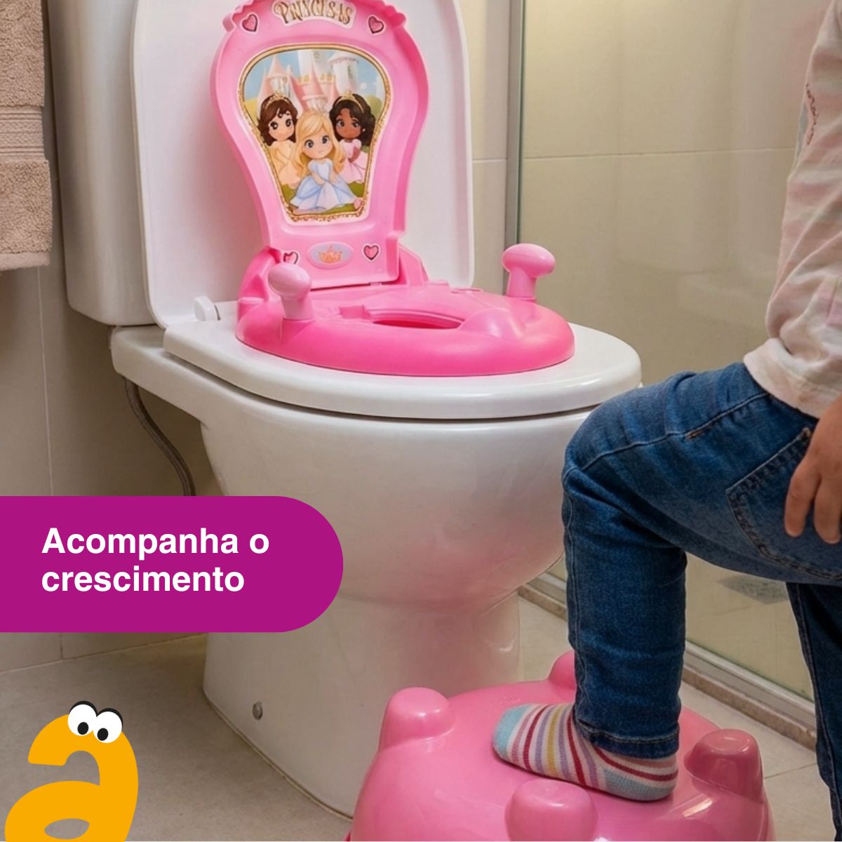 Troninho Penico Infantil Musical Princesas Rosa Maxi Baby - Imagem 7