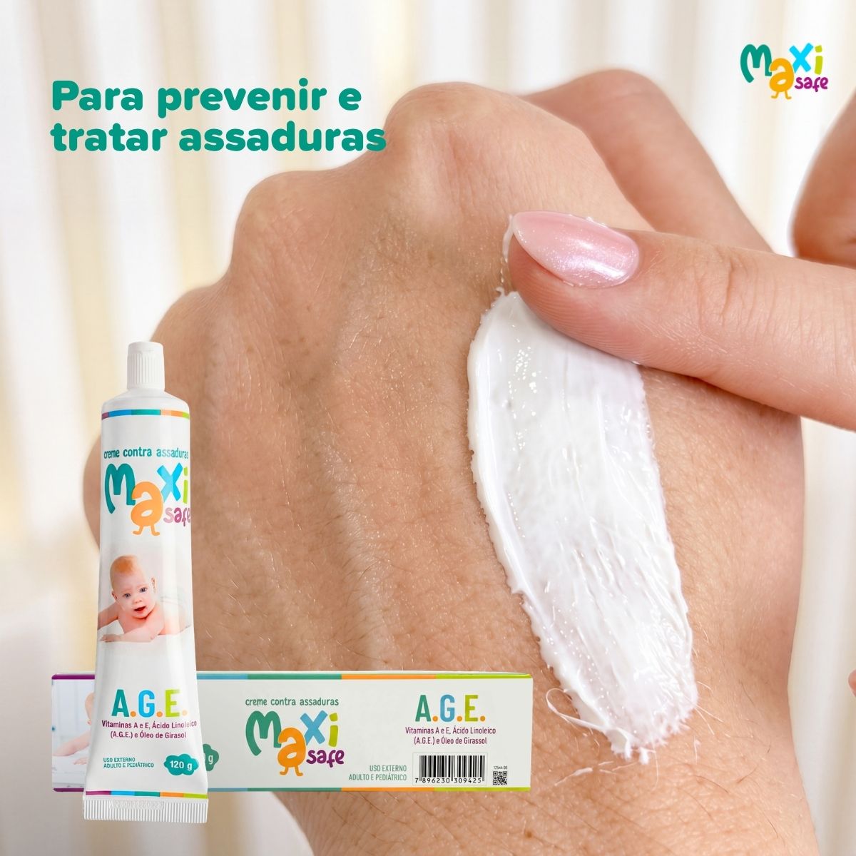 Creme Pomada de Assadura Óleo Girassol A.G.E 45g Maxi Baby - Imagem 3