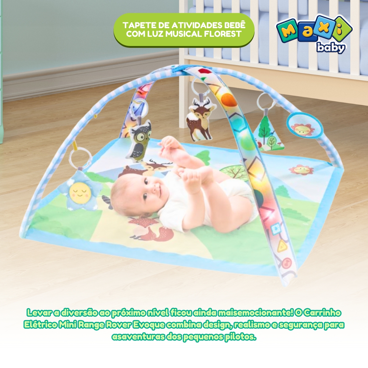 Tapete de Atividades Bebê Com Luz Musical Florest Maxi Baby - Imagem 9
