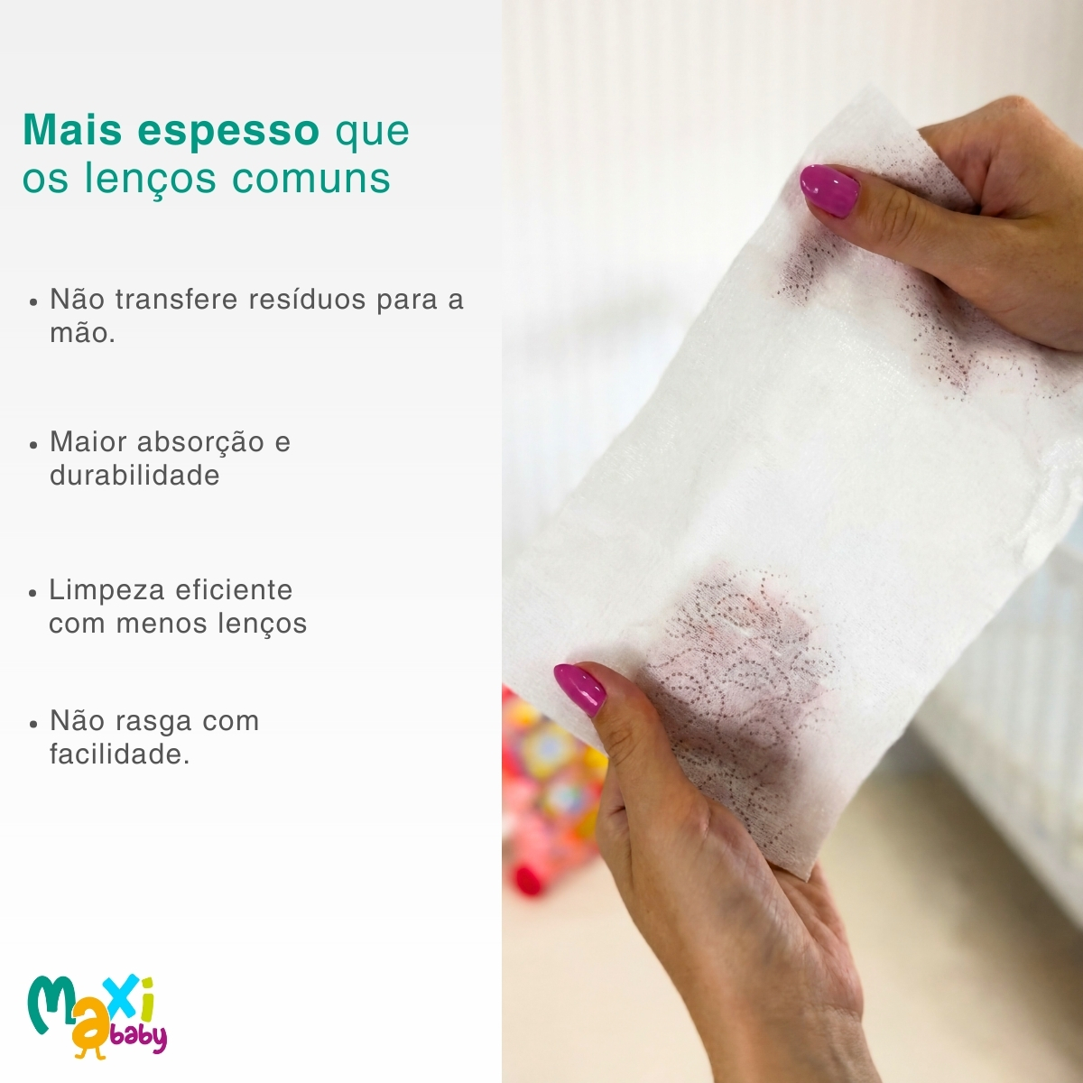 Kit 12 Toalhas Umedecidas Hipoalergênico 50un Cada Maxi Baby - Imagem 3