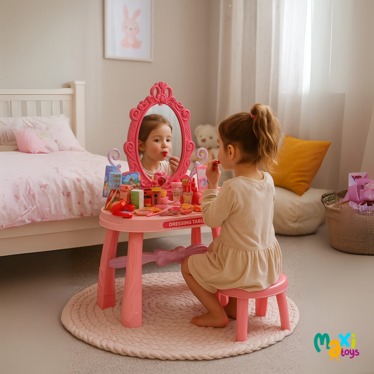Penteadeira Infantil Com Espelho Princesa 46 Pçs Maxi Toys - Imagem 2
