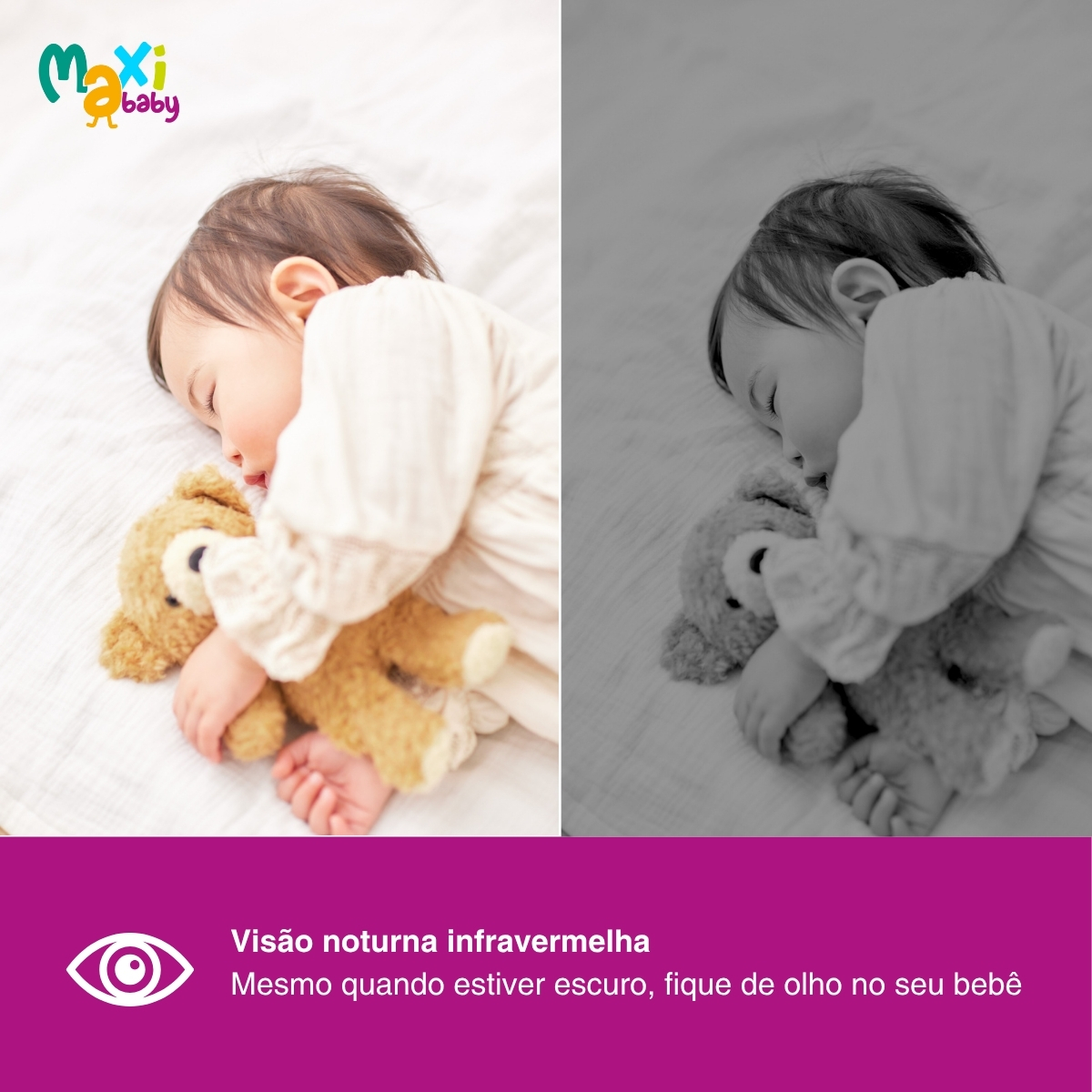 Babá Eletrônica Sem Fio Visão Noturna Zoom Baby ON Maxi Baby - Imagem 3