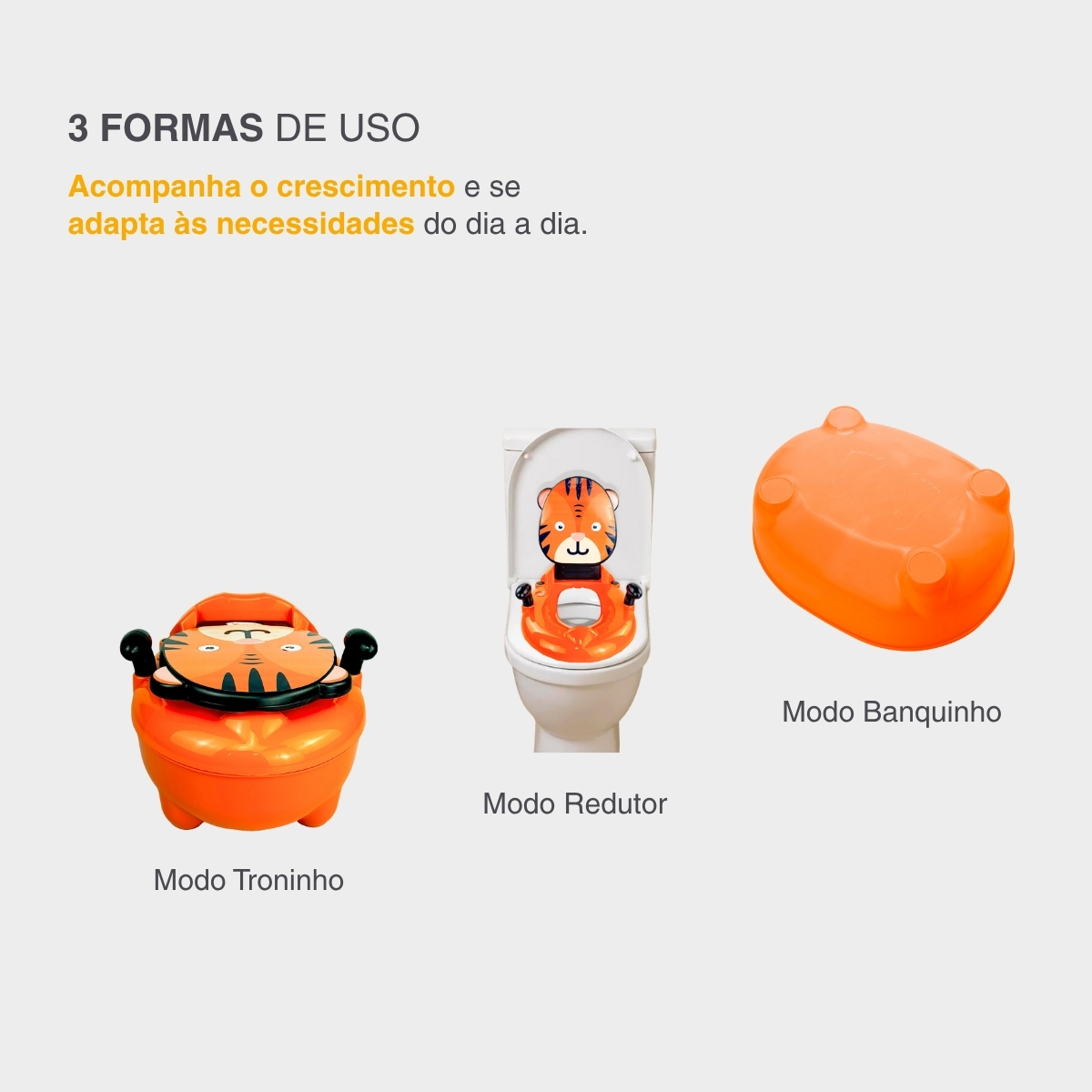 Troninho Penico Infantil Musical Desfralde Tigre Replay Kids - Imagem 2