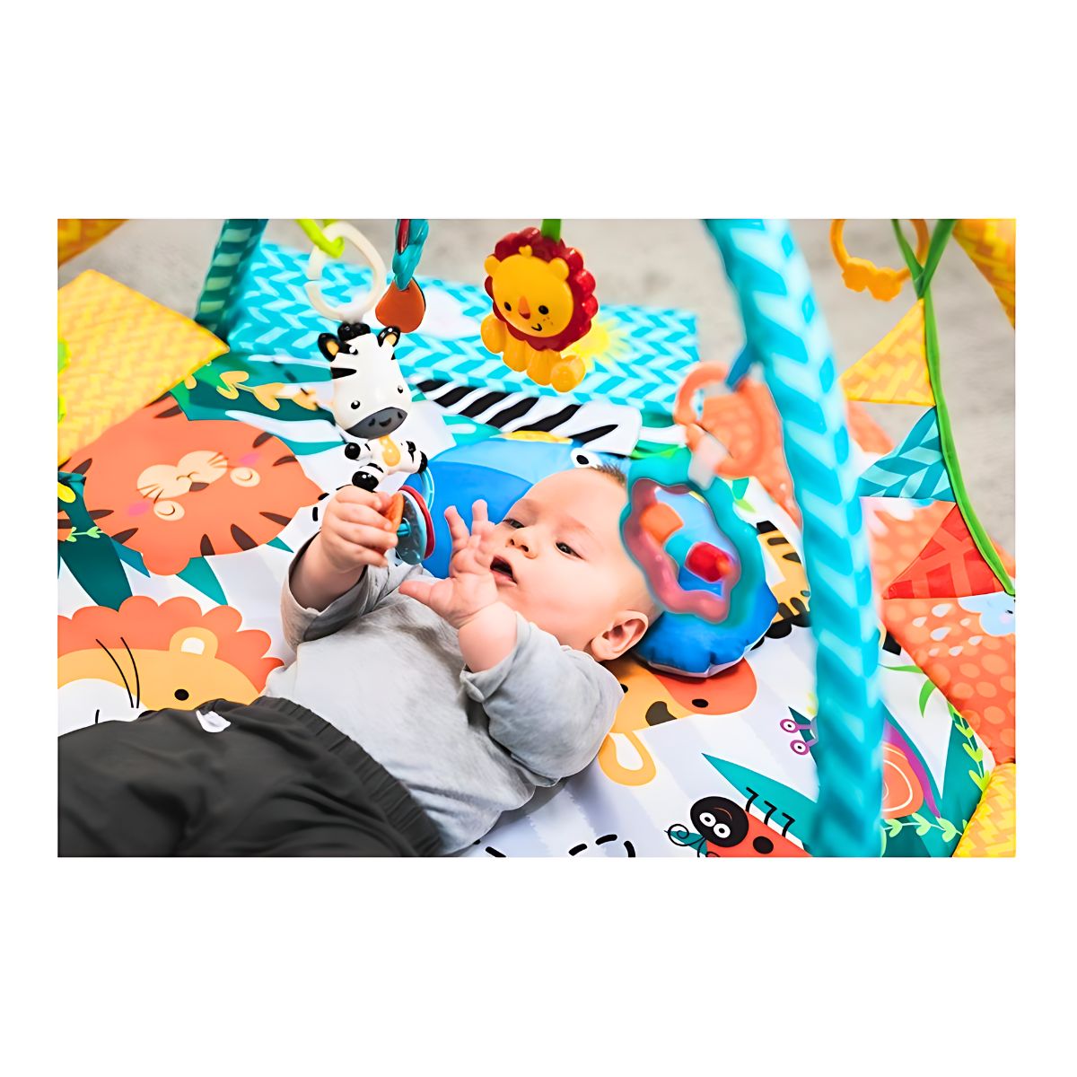 Tapete Ginásio Com Bolinhas Para Bebê Party Azul Maxi Baby - Imagem 12