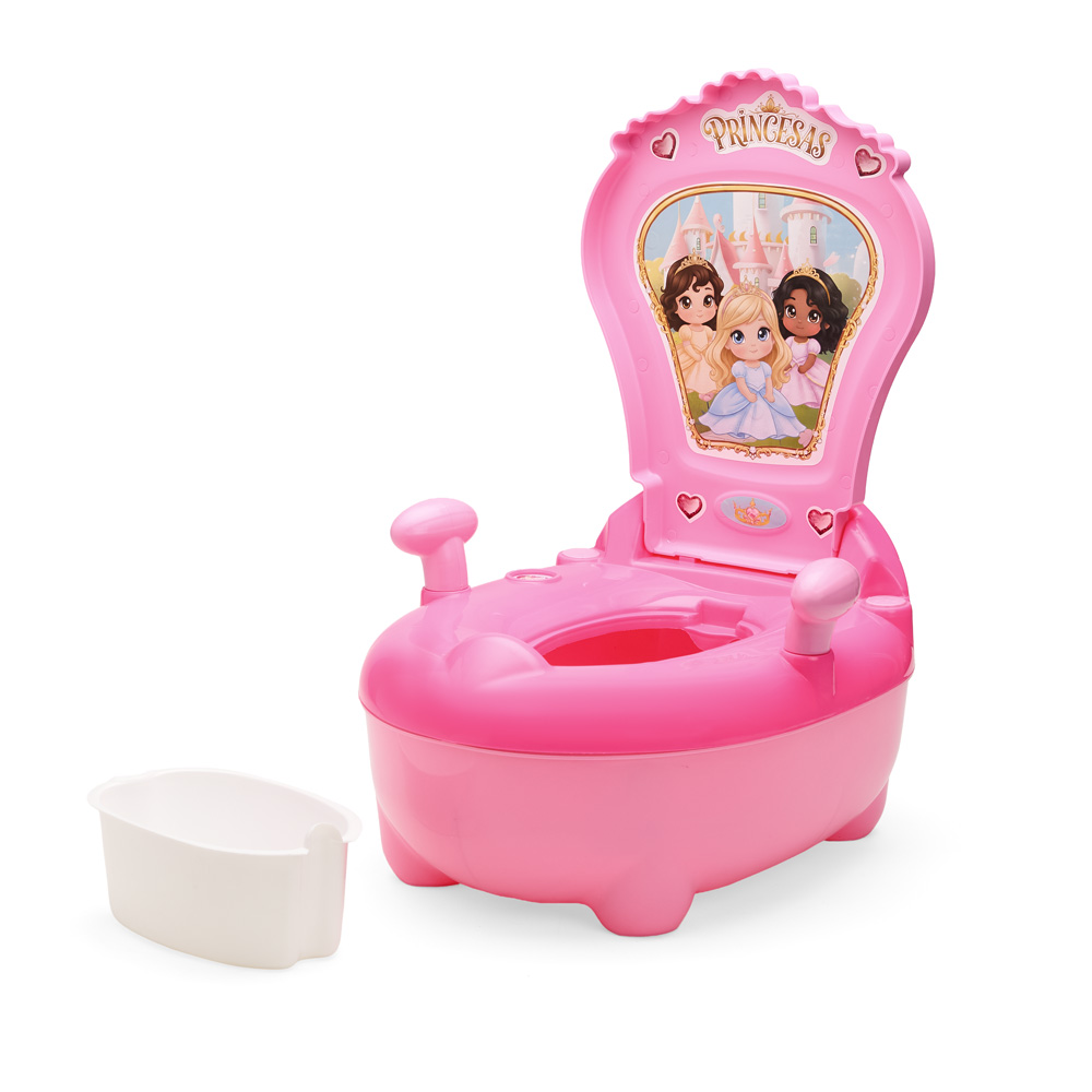Troninho Penico Infantil Musical Princesas Rosa Maxi Baby - Imagem 2