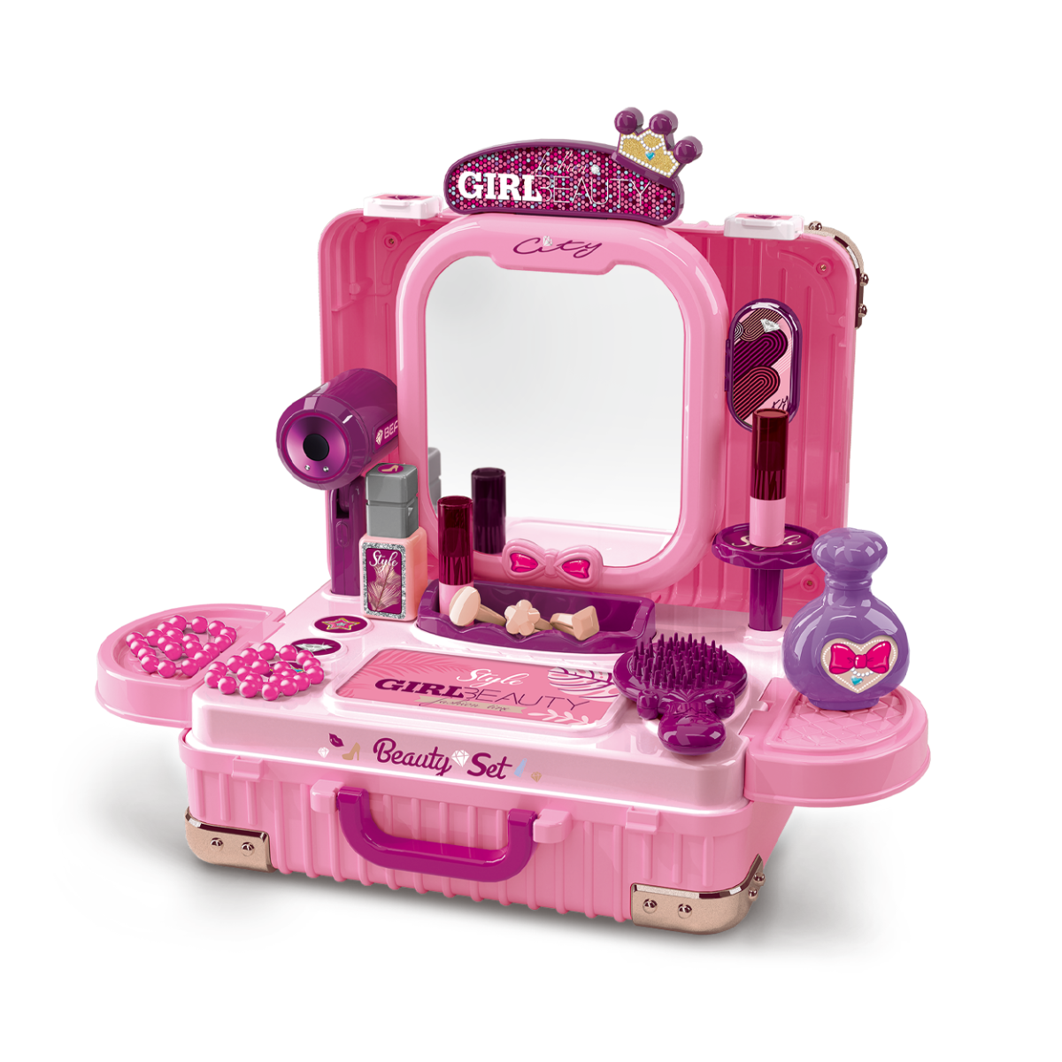 Bancada Penteadeira Infantil 3 em 1 Maleta 21 Peça Maxi Toys - Imagem 4