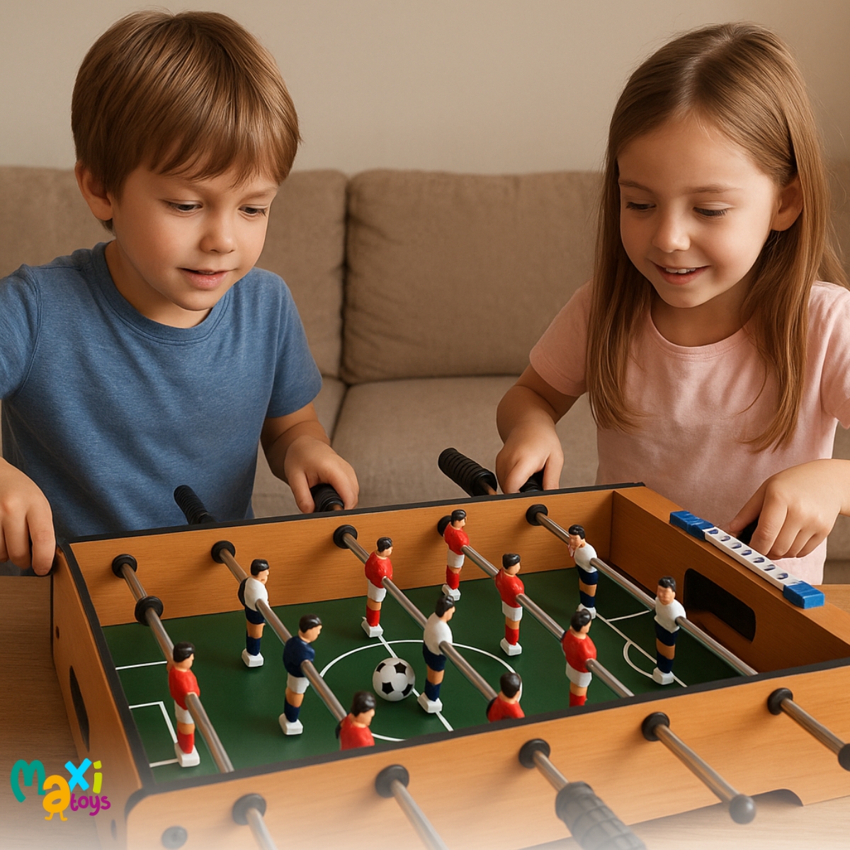Mesa de Pebolim Infantil Mini Jogo de Futebol - Maxi Toys - Imagem 2