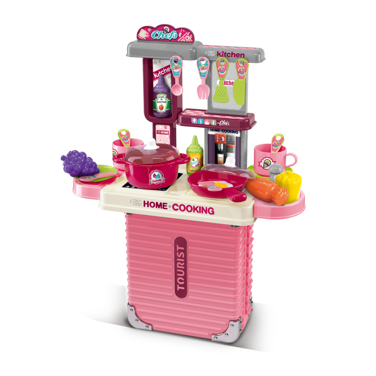Cozinha Infantil Bancada 3 em 1 Maleta C/31 Peças Maxi Toys - Imagem 4