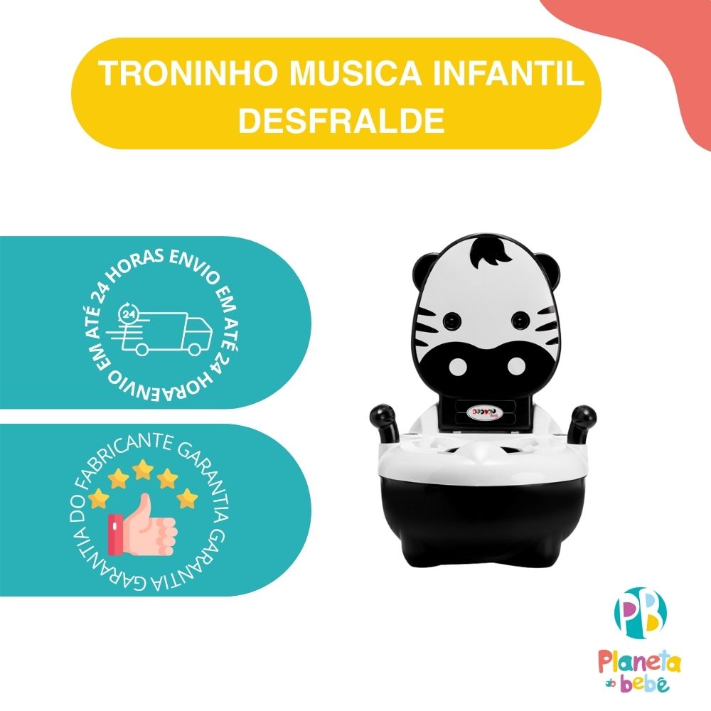 Troninho Penico Infantil Musical Desfralde Zebra Replay Kids - Imagem 5