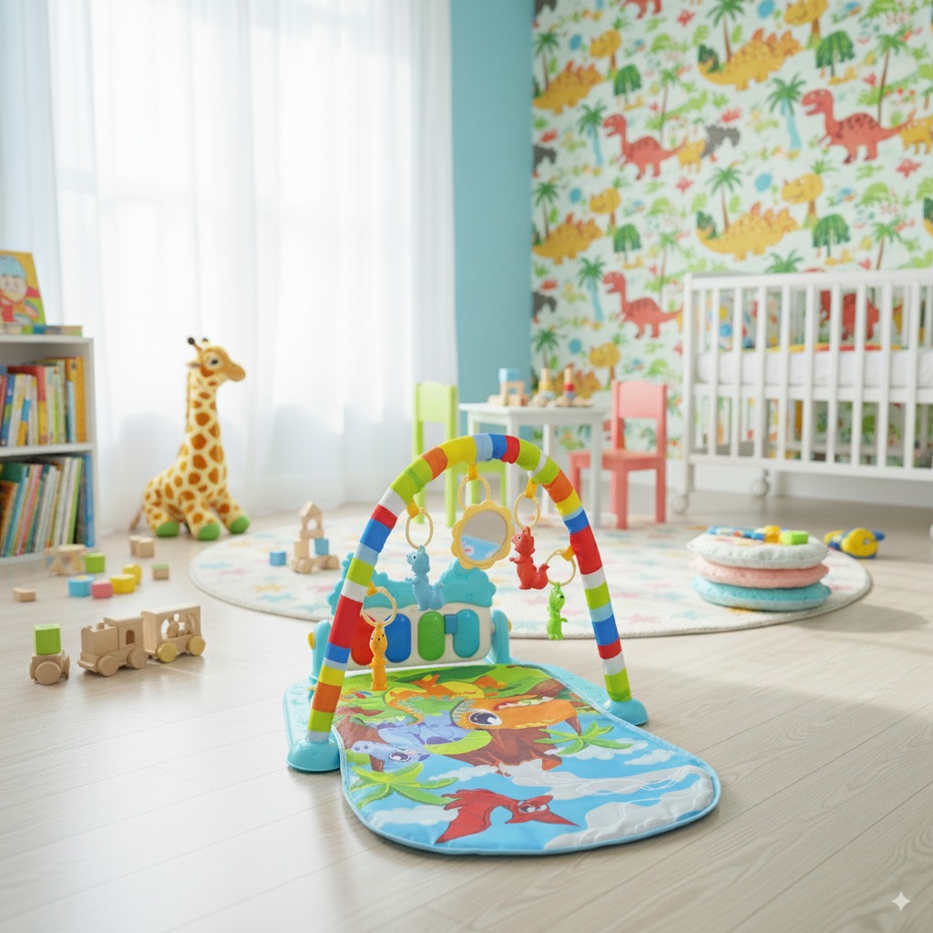 Tapete de Atividades Para Bebê Piano Funny Dino Maxi Baby - Imagem 6