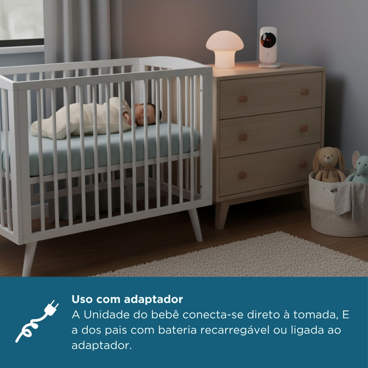 Babá Eletrônica Sem Fio Visão Noturna Zoom Baby ON Maxi Baby - Imagem 5