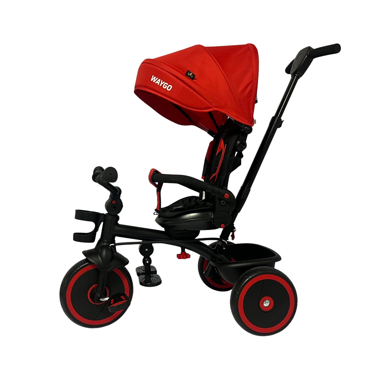 Triciclo Infantil com Empurrador 2 em 1 Waygo Verm Maxi Toys - Imagem 6