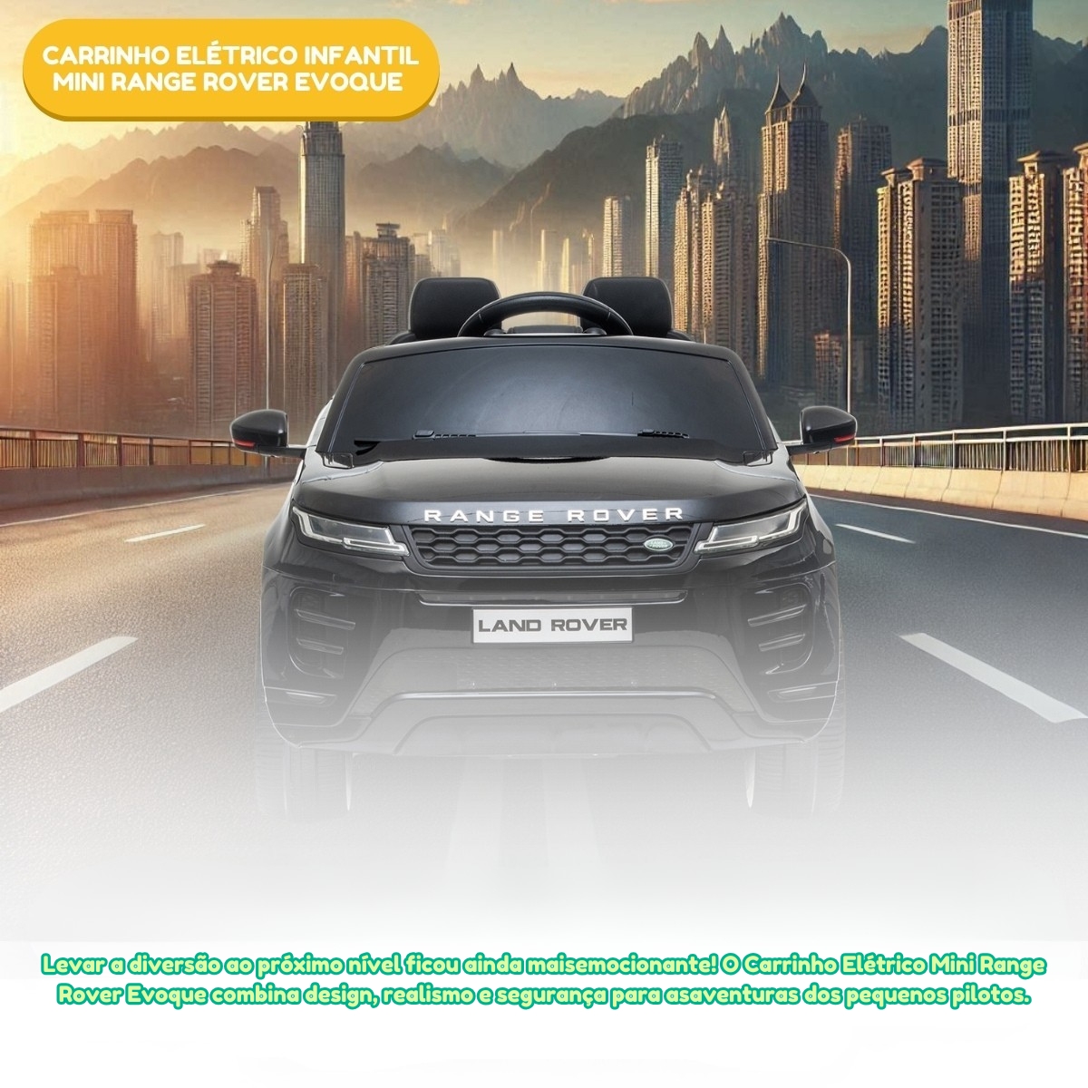 Carrinho Elétrico Infantil Mini Range Rover Preto ReplayKids - Imagem 11