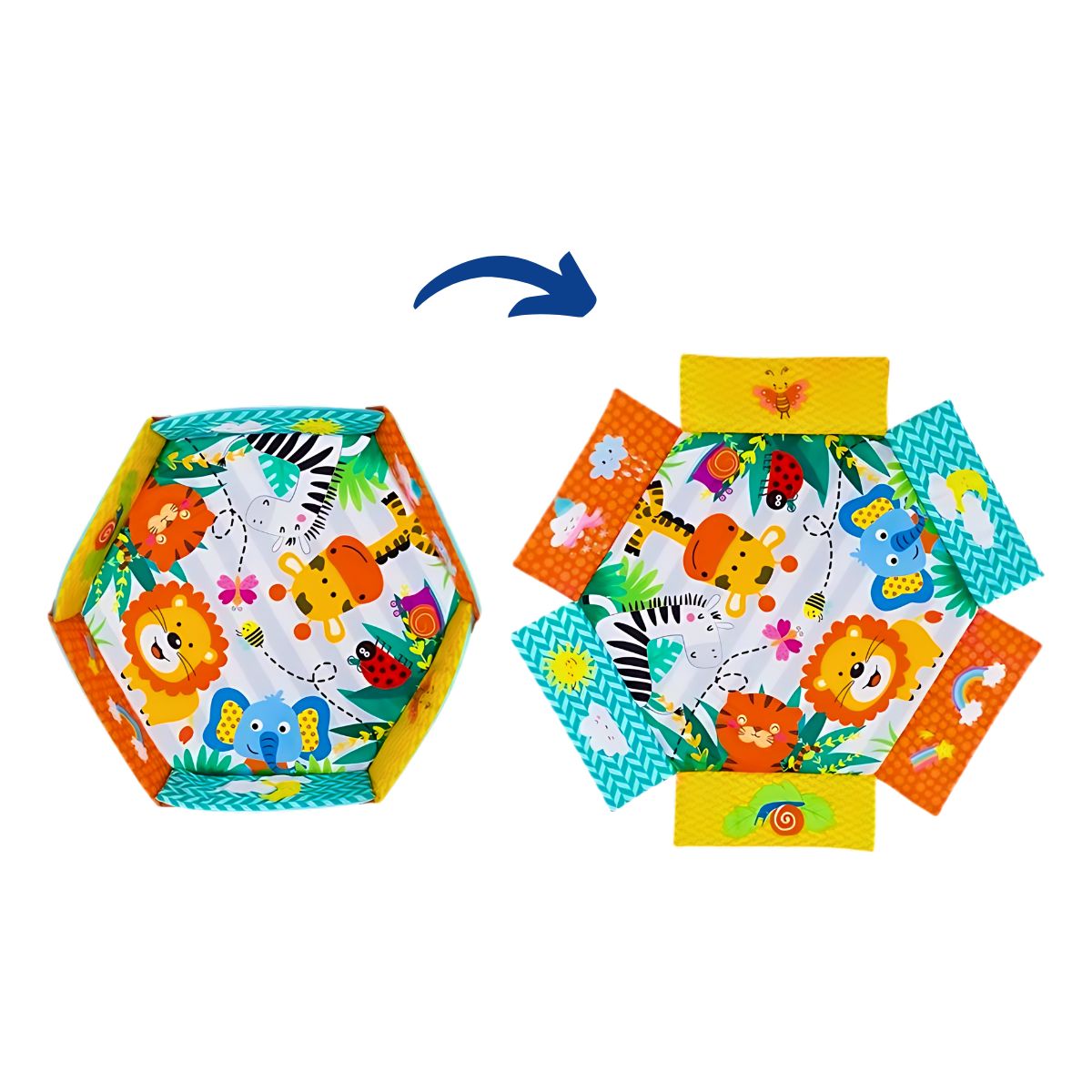 Tapete Ginásio Com Bolinhas Para Bebê Party Azul Maxi Baby - Imagem 9