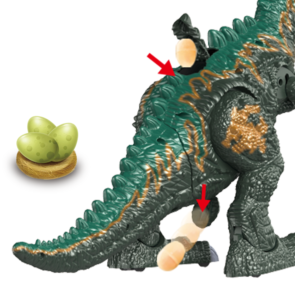 Dinossauro Brinquedo Bota Ovo Fumaça e Som DinoRex Maxi Toys - Imagem 5