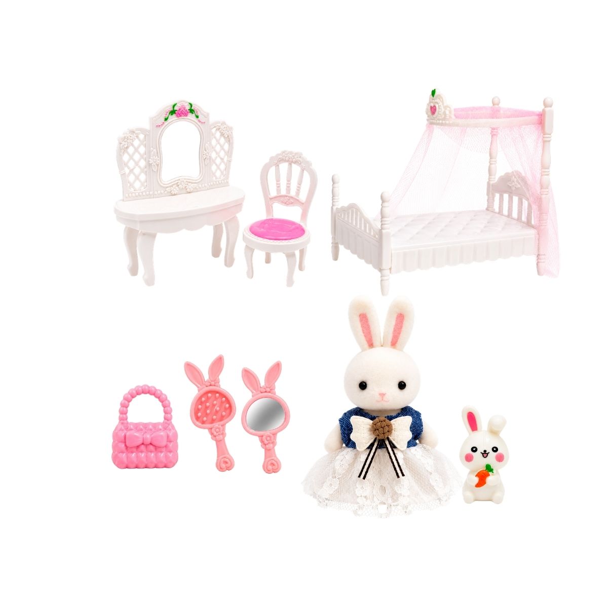 Casinha De Boneca Coelho Kit Moveis Cenarios Hopjoy Maxi Toys - Imagem 15
